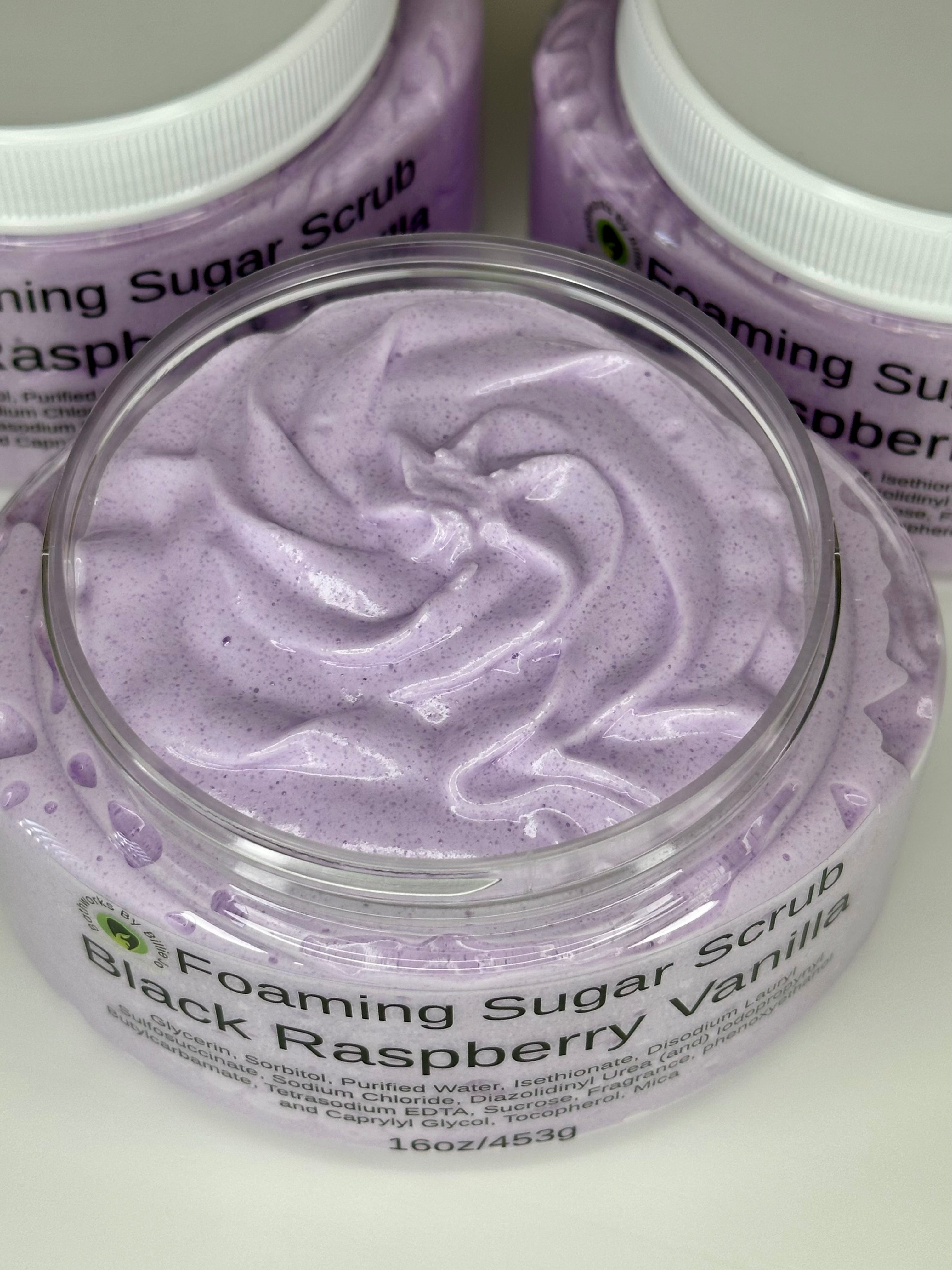 Black Raspberry Vanilla – Foaming Sugar Scrub (16oz)